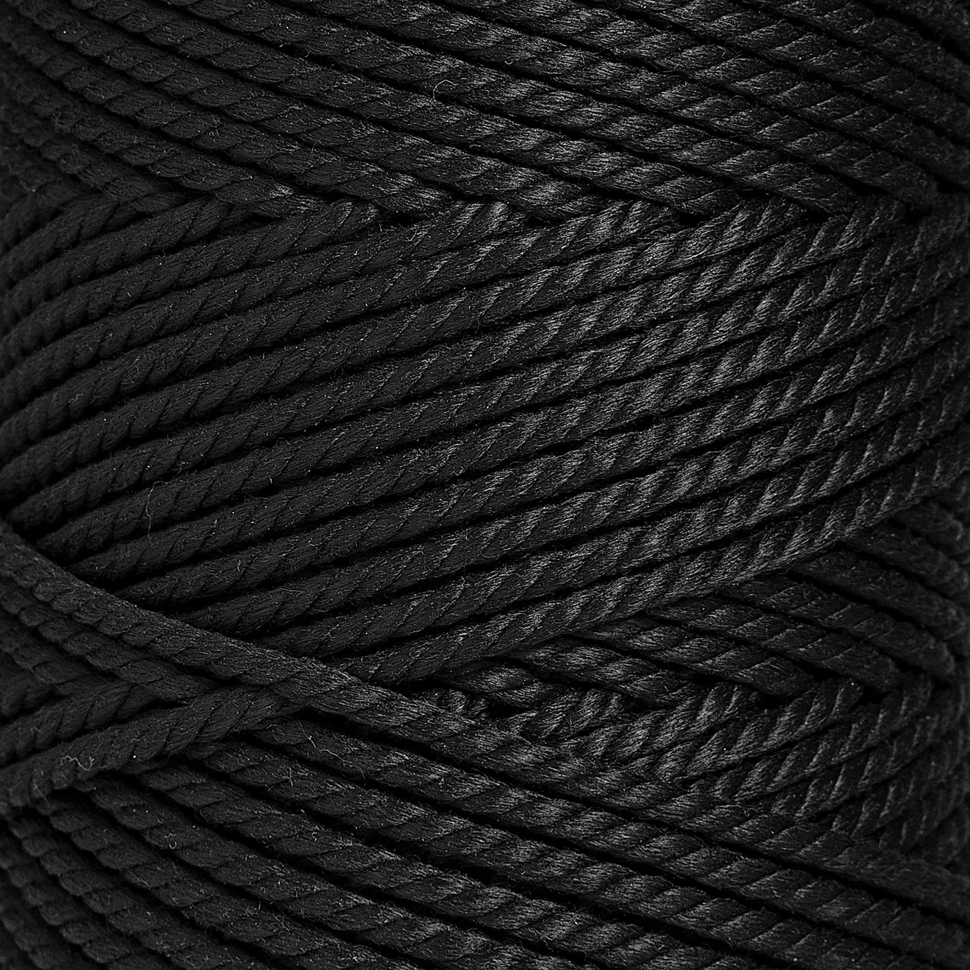 OUTDOOR RECYCLED CORD 3 MM - 3 PLY -  BLACK COLOR