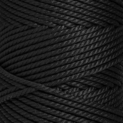 OUTDOOR RECYCLED CORD 3 MM - 3 PLY -  BLACK COLOR
