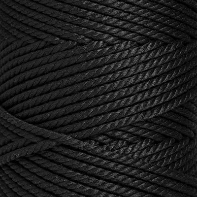 OUTDOOR RECYCLED CORD 3 MM - 3 PLY -  BLACK COLOR