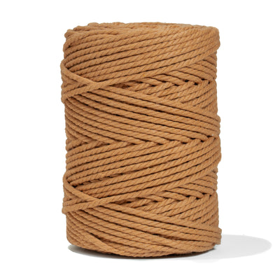 COTTON ROPE ZERO WASTE 3 MM - 3 PLY - CARAMEL COLOR
