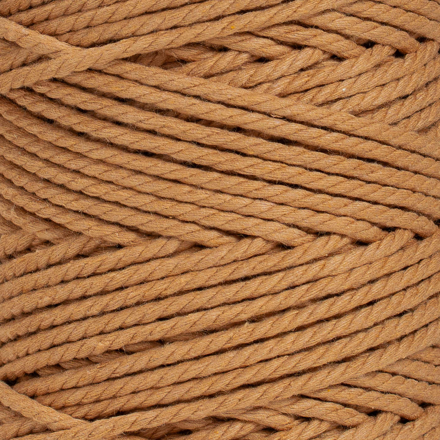 COTTON ROPE ZERO WASTE 3 MM - 3 PLY - CARAMEL COLOR