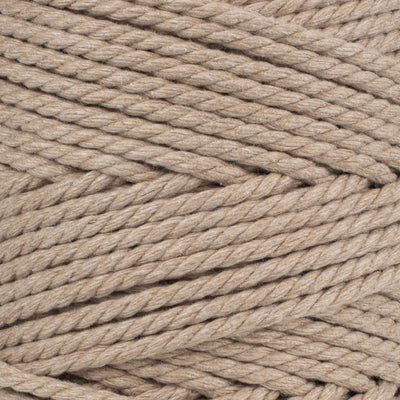 Cotton Rope Zero Waste 3 mm - 3 ply - Sand Color