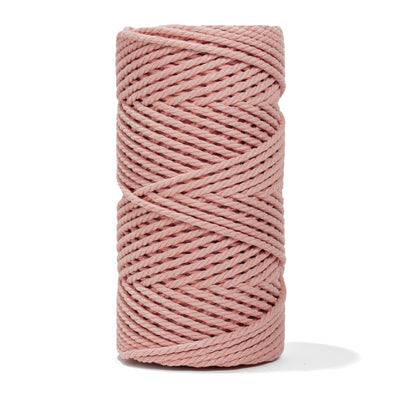 COTTON ROPE ZERO WASTE 3 MM - 3 PLY - PALE PINK COLOR