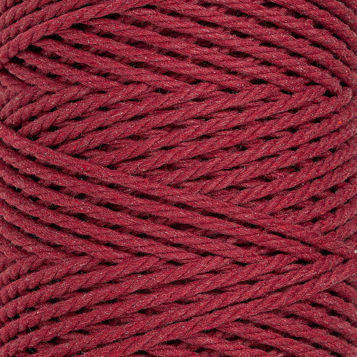 COTTON ROPE ZERO WASTE 3 MM - 3 PLY - BERRY RED COLOR