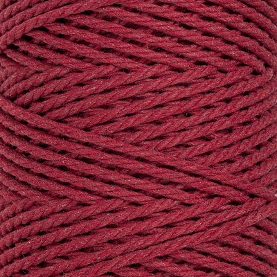 COTTON ROPE ZERO WASTE 3 MM - 3 PLY - BERRY RED COLOR