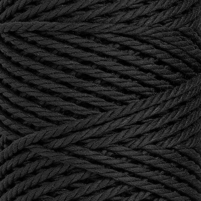 COTTON ROPE ZERO WASTE 3 MM - 3 PLY - BLACK COLOR