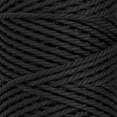 COTTON ROPE ZERO WASTE 3 MM - 3 PLY - BLACK COLOR