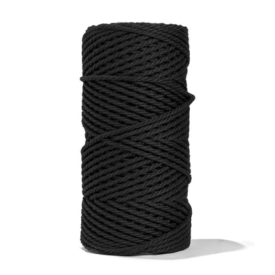 COTTON ROPE ZERO WASTE 3 MM - 3 PLY - BLACK COLOR