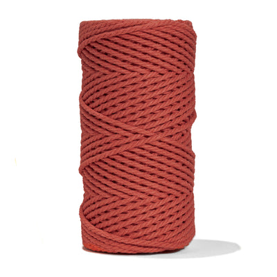 COTTON ROPE ZERO WASTE 3 MM - 3 PLY - BRICK COLOR