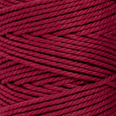 COTTON ROPE ZERO WASTE 3 MM - 3 PLY - RUBY RED COLOR