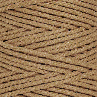 COTTON ROPE ZERO WASTE 3 MM - 3 PLY - TOAST COLOR