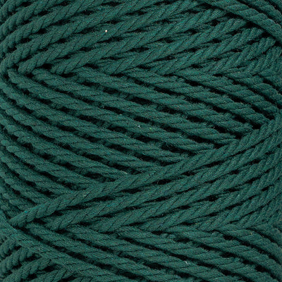 COTTON ROPE ZERO WASTE 3 MM - 3 PLY - FOREST GREEN COLOR