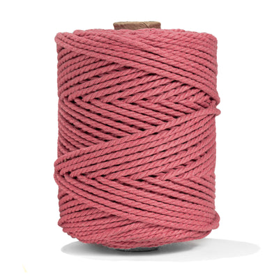 COTTON ROPE ZERO WASTE 3 MM - 3 PLY - HIBISCUS COLOR