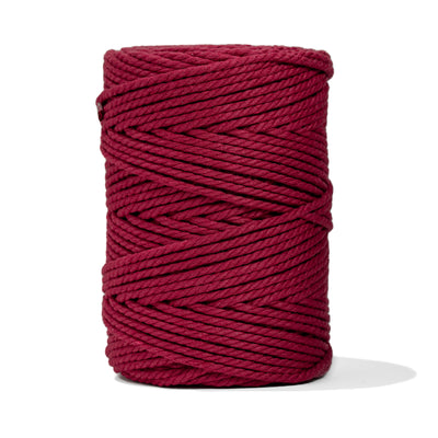 COTTON ROPE ZERO WASTE 3 MM - 3 PLY - RUBY RED COLOR