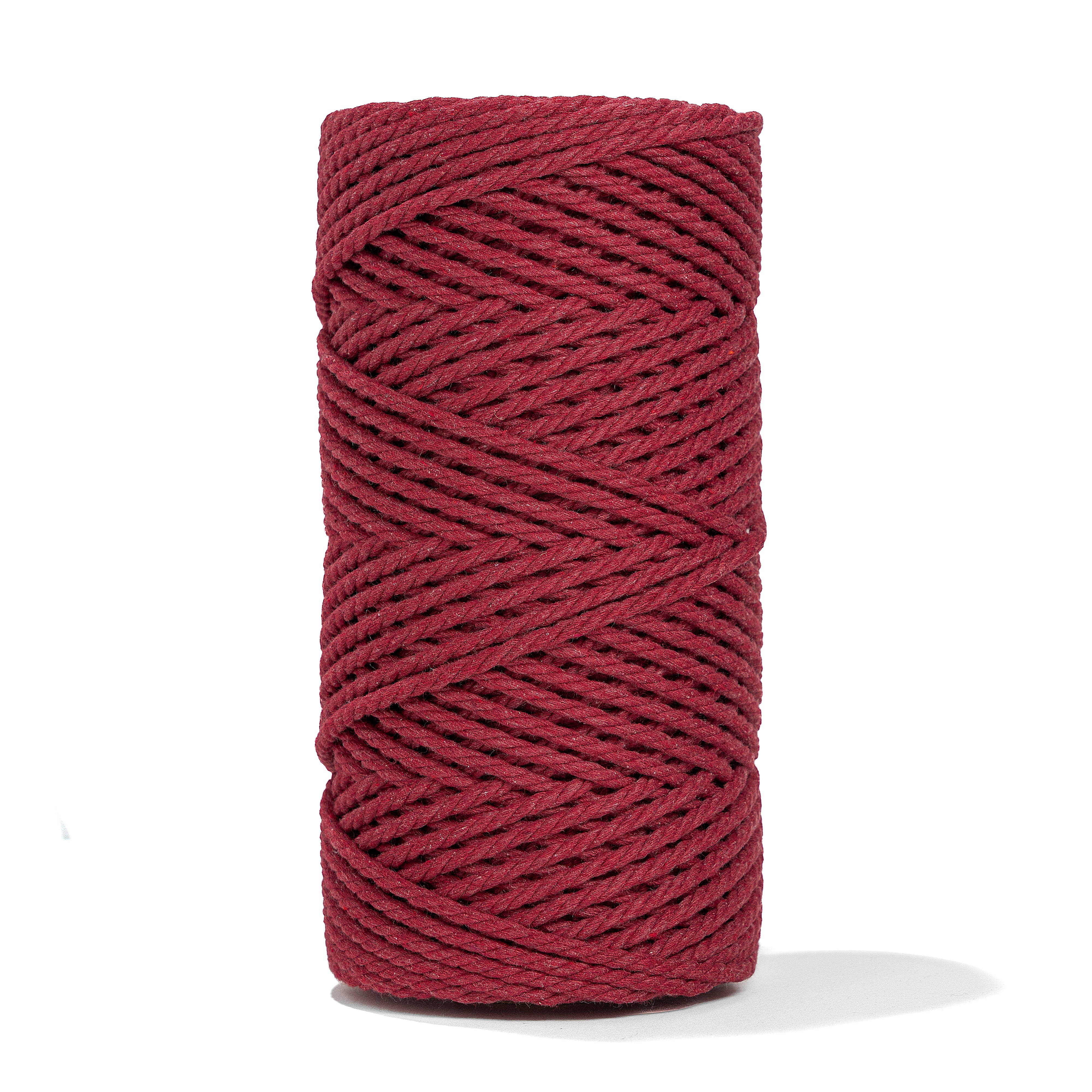 MACRAME COTTON ROPE ZERO WASTE 3 MM - 3 PLY - BERRY RED COLOR – Ganxxet