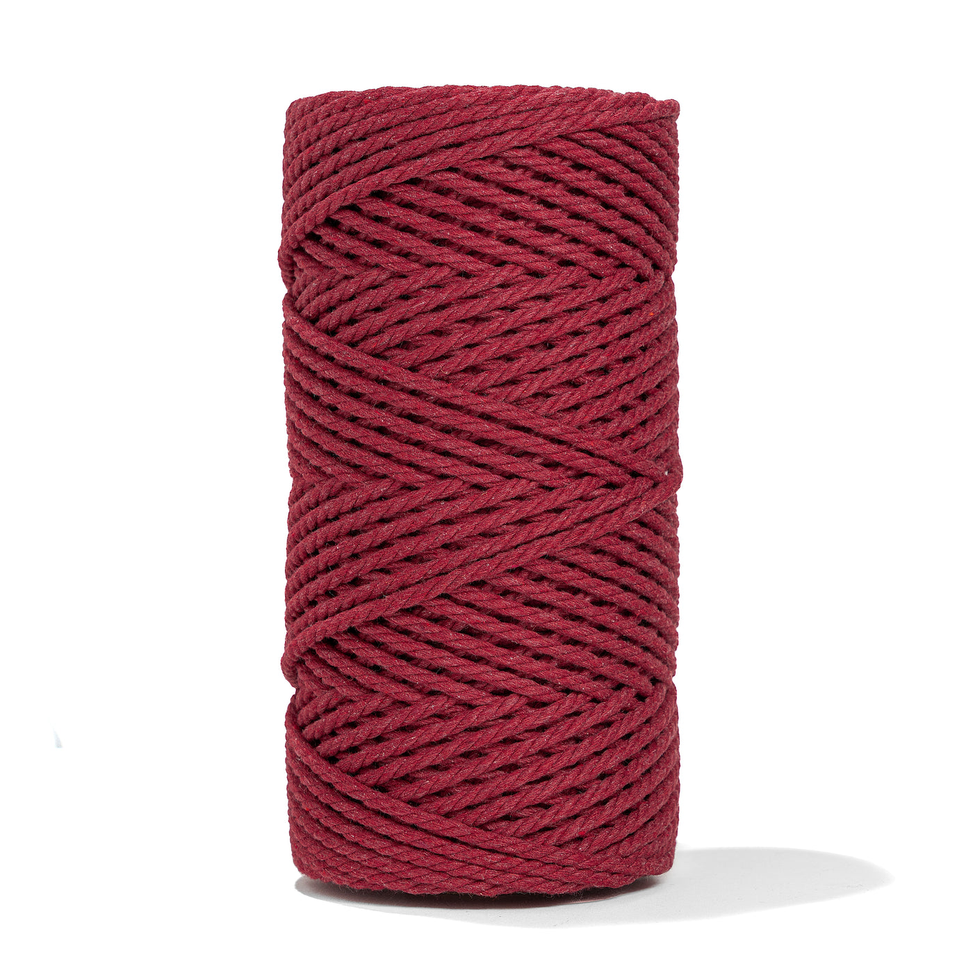COTTON ROPE ZERO WASTE 3 MM - 3 PLY - BERRY RED COLOR