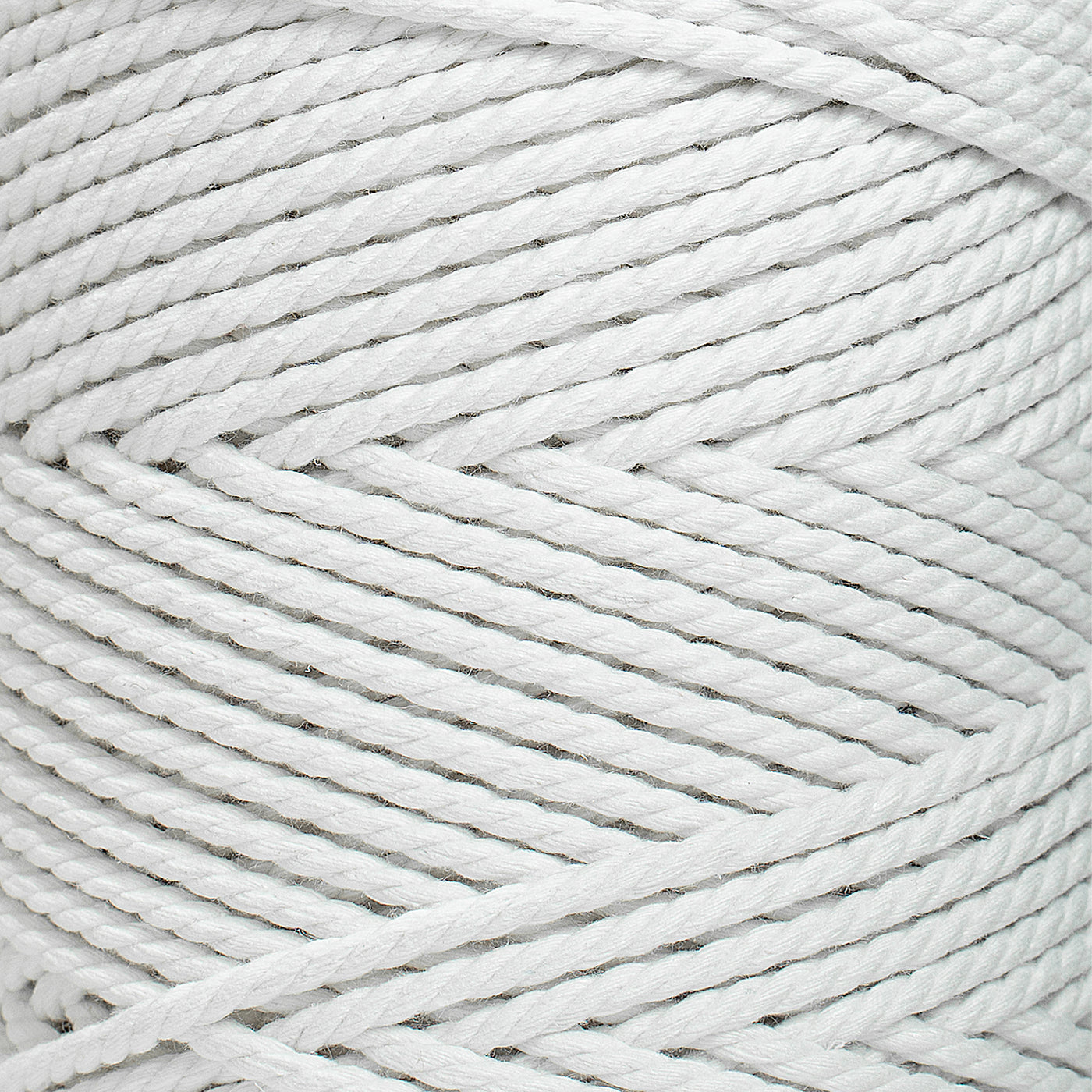 COTTON ROPE ZERO WASTE 3 MM - 3 PLY - WHITE COLOR