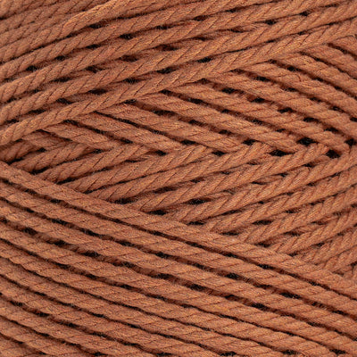 COTTON ROPE ZERO WASTE 3 MM - 3 PLY - CINNAMON COLOR