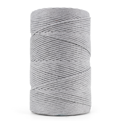 Soft Cotton Cord Zero Waste 4mm Single Strand - Gray Marl Color
