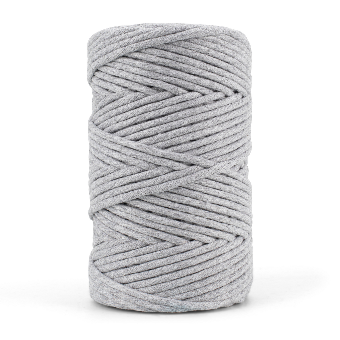 Soft Cotton Cord Zero Waste 4mm Single Strand - Gray Marl Color