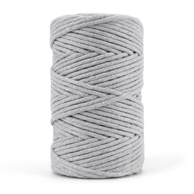 Soft Cotton Cord Zero Waste 4mm Single Strand - Gray Marl Color