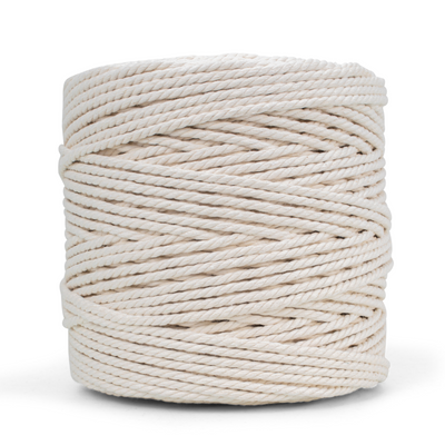 COTTON ROPE ZERO WASTE 4 MM - 3 PLY - NATURAL COLOR 820 ft