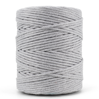 Soft Cotton Cord Zero Waste 4mm Single Strand - Gray Marl Color