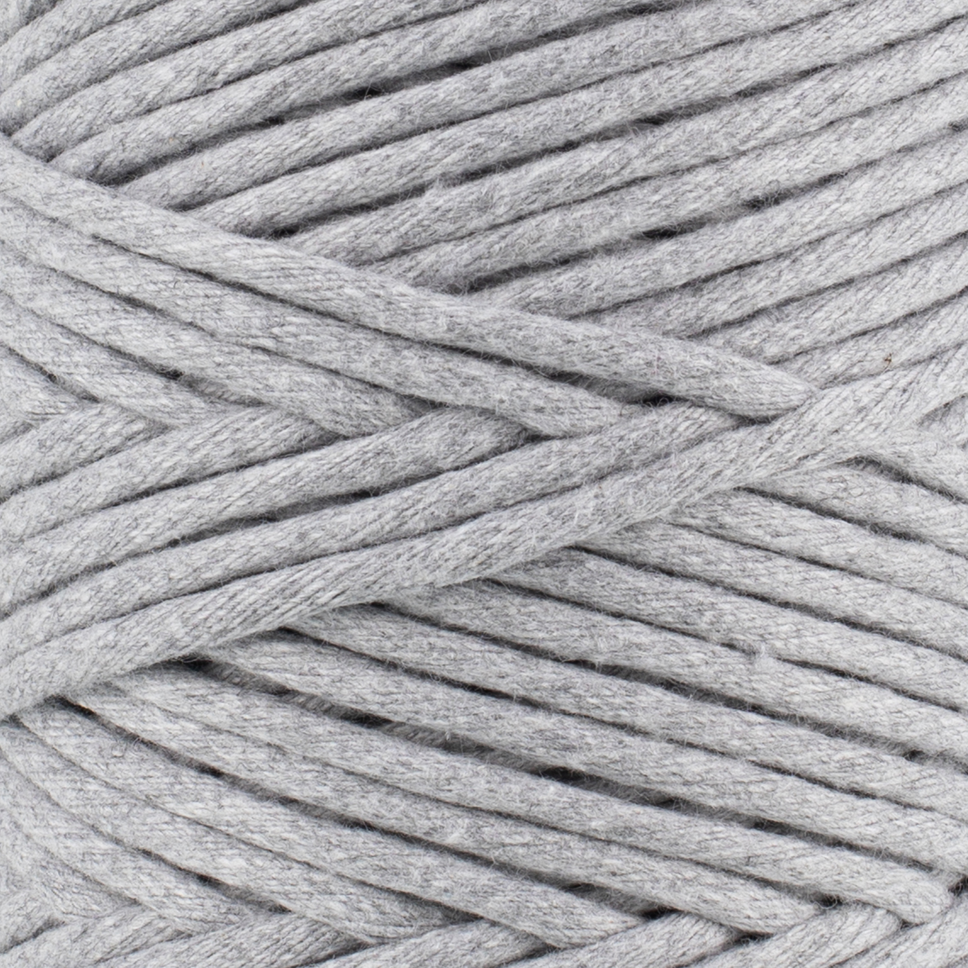 Soft Cotton Cord Zero Waste 4mm Single Strand - Gray Marl Color