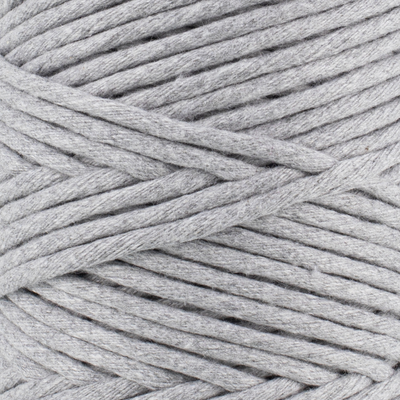 Soft Cotton Cord Zero Waste 4mm Single Strand - Gray Marl Color