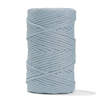 SOFT COTTON CORD ZERO WASTE 4 MM - 1 SINGLE STRAND - ICE BLUE COLOR