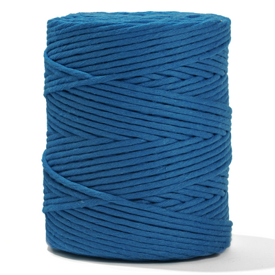 SOFT COTTON CORD ZERO WASTE 4 MM - 1 SINGLE STRAND - ROYAL BLUE COLOR