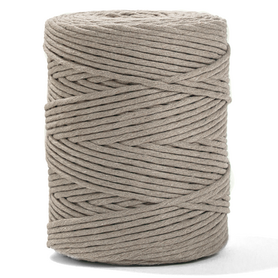 SOFT COTTON CORD ZERO WASTE 4 MM - 1 SINGLE STRAND - SOFT TAUPE COLOR