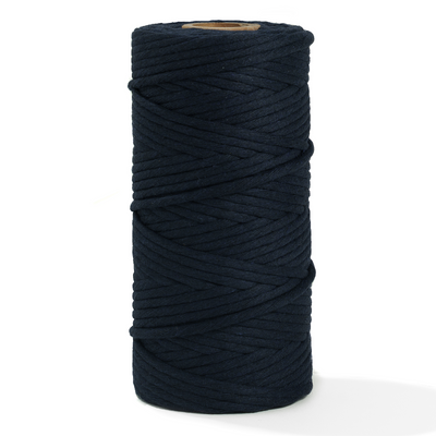 Soft Cotton Cord Zero Waste 4mm Single Strand - Dark Denim Color