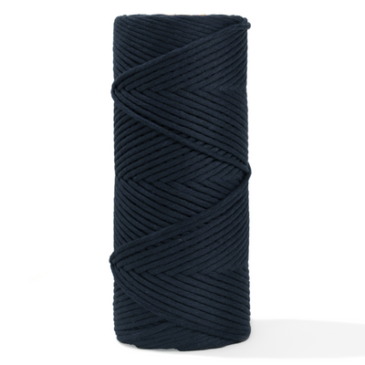 Soft Cotton Cord Zero Waste 4mm Single Strand - Dark Denim Color
