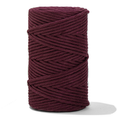 SOFT COTTON CORD ZERO WASTE 4 MM - 1 SINGLE STRAND - BURGUNDY COLOR