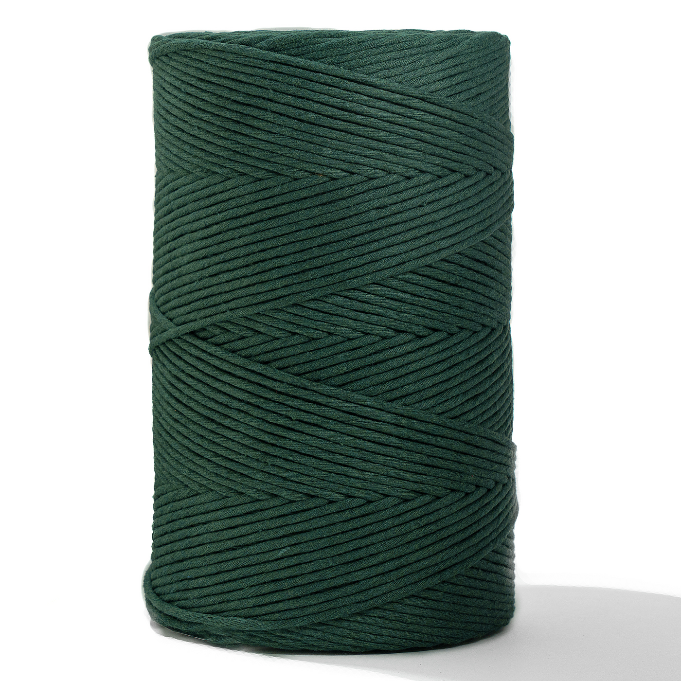Soft Cotton Cord Zero Waste 4mm Single Strand - Deep Green Color