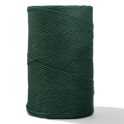 Soft Cotton Cord Zero Waste 4mm Single Strand - Deep Green Color