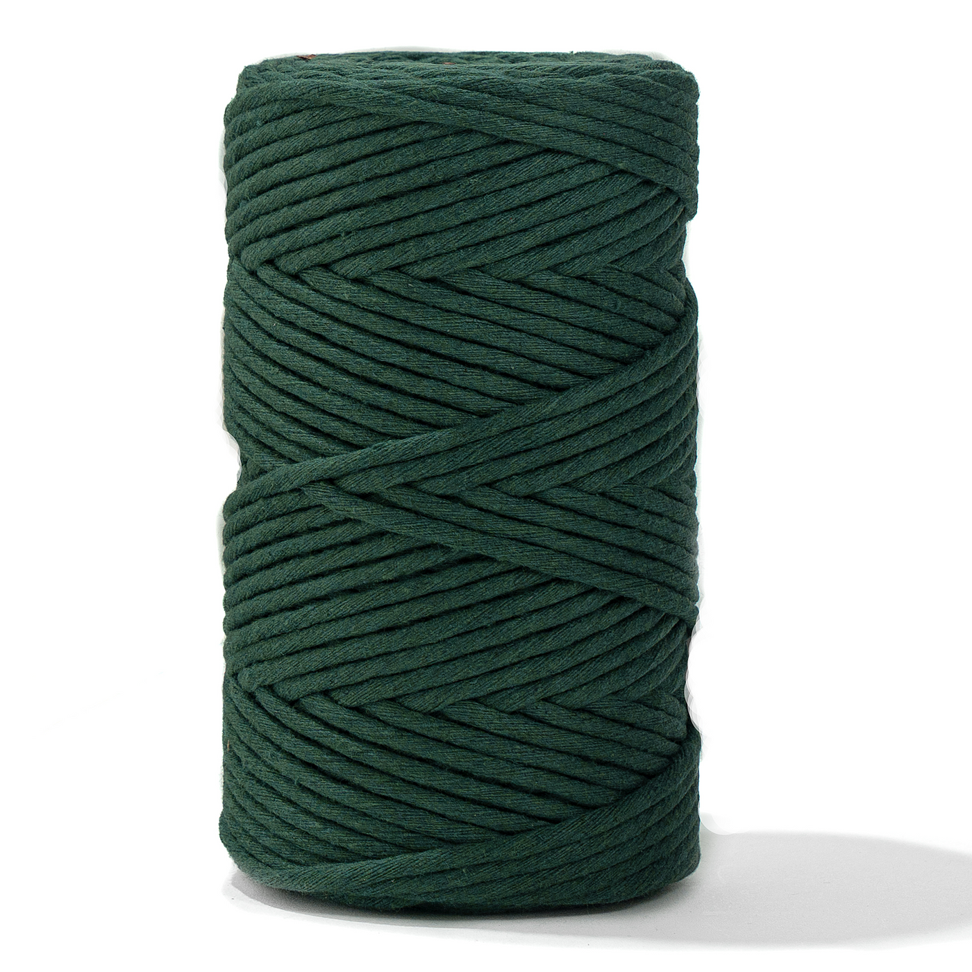 Soft Cotton Cord Zero Waste 4mm Single Strand - Deep Green Color