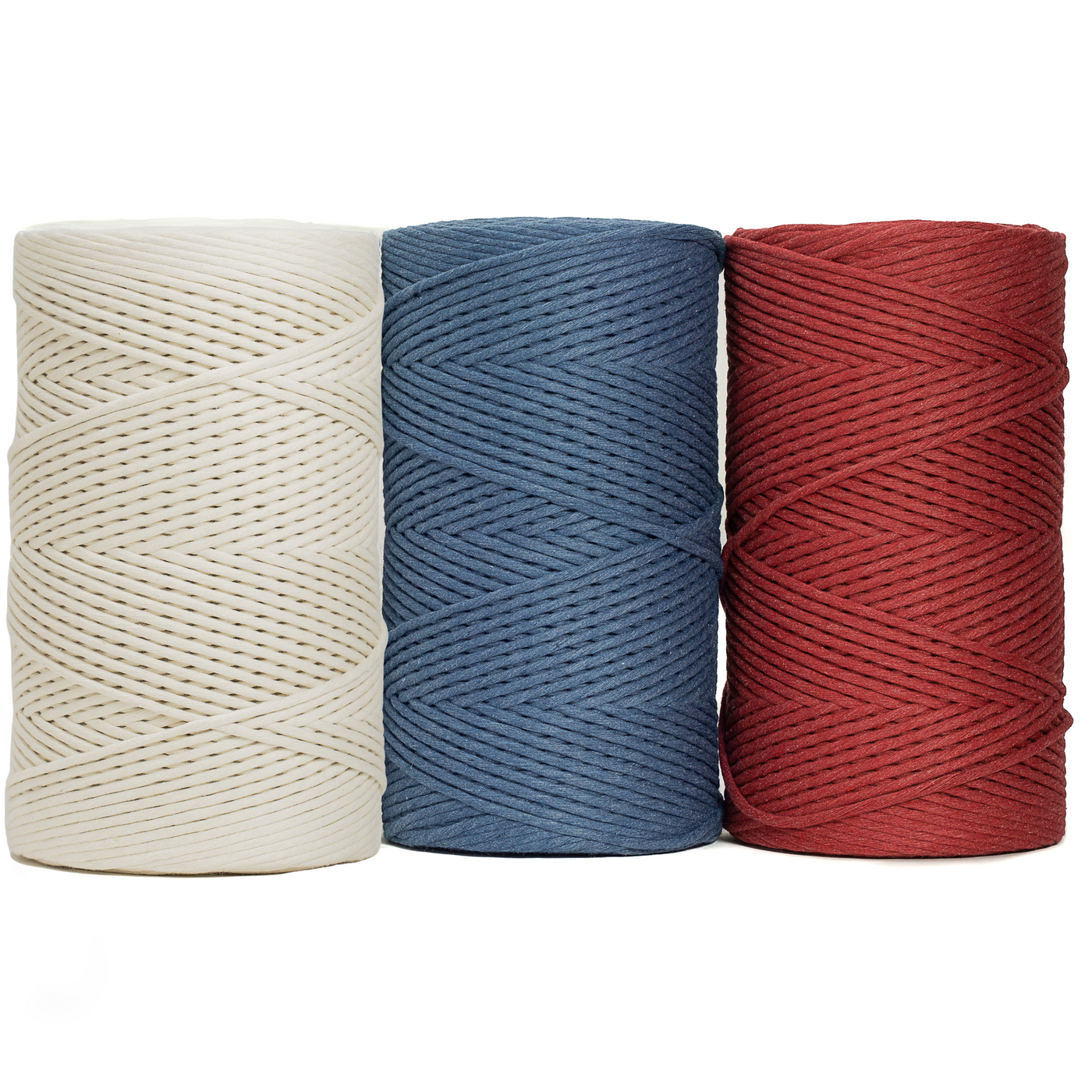 4th of July Bundle - Soft Cotton Cord Zero Waste 4mm - 1 Single Strand - 1640 Feet