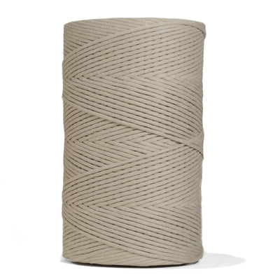 SOFT COTTON CORD ZERO WASTE 4 MM - 1 SINGLE STRAND - KHAKI COLOR