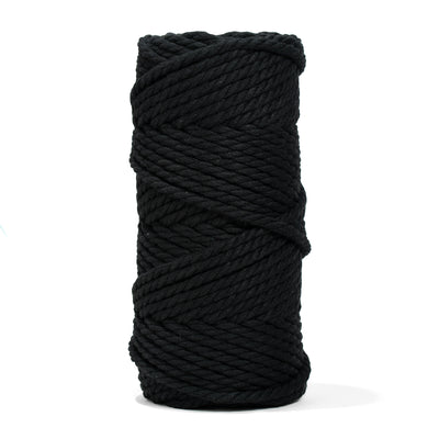 COTTON ROPE ZERO WASTE 5 MM - 3 PLY - BLACK COLOR
