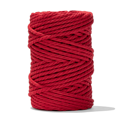 COTTON ROPE ZERO WASTE 5 MM - 3 PLY - RED COLOR