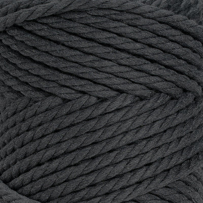 COTTON ROPE ZERO WASTE 5 MM - 3 PLY - ANTHRACITE GRAY COLOR