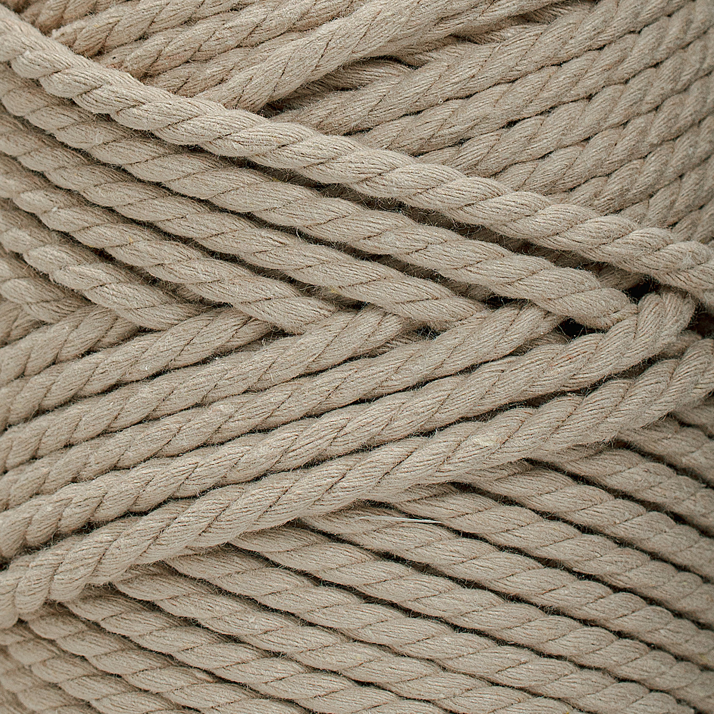 COTTON ROPE ZERO WASTE 5 MM - 3 PLY - BEIGE COLOR