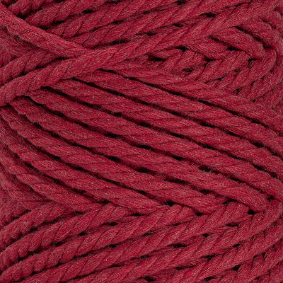 COTTON ROPE ZERO WASTE 5 MM - 3 PLY - BERRY RED COLOR