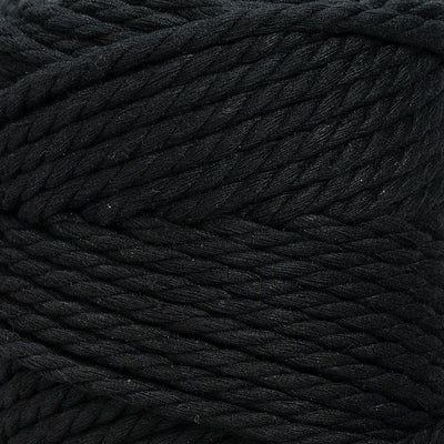 COTTON ROPE ZERO WASTE 5 MM - 3 PLY - BLACK COLOR