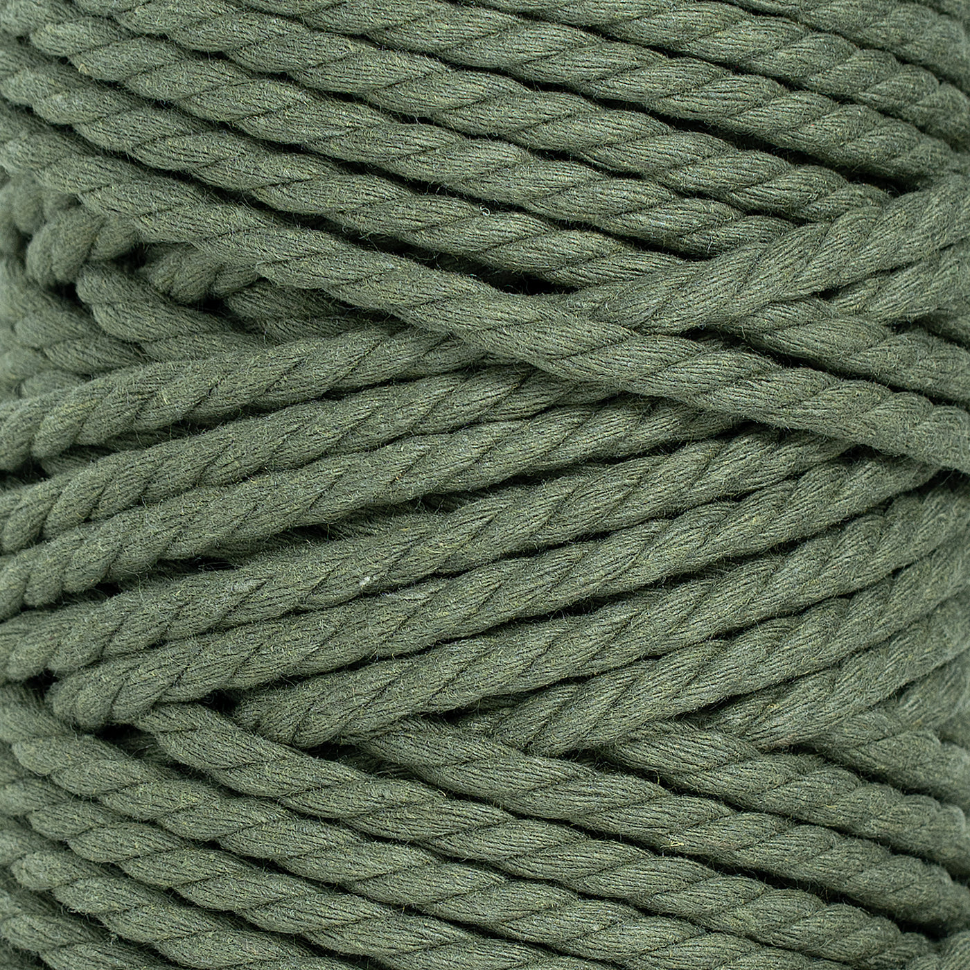 COTTON ROPE ZERO WASTE 5 MM - 3 PLY - MOSS GREEN COLOR