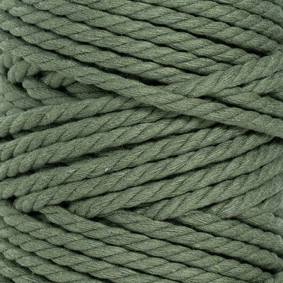 COTTON ROPE ZERO WASTE 5 MM - 3 PLY - MOSS GREEN COLOR