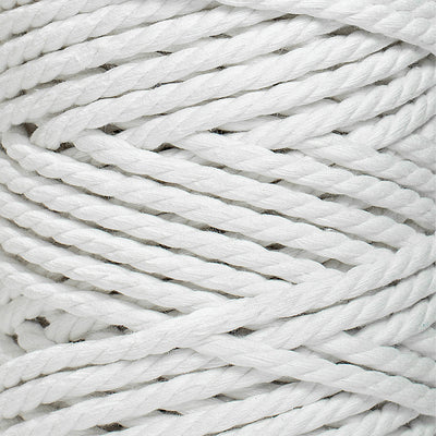 COTTON ROPE ZERO WASTE 5 MM - 3 PLY - WHITE COLOR