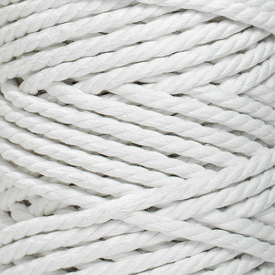 COTTON ROPE ZERO WASTE 5 MM - 3 PLY - WHITE COLOR